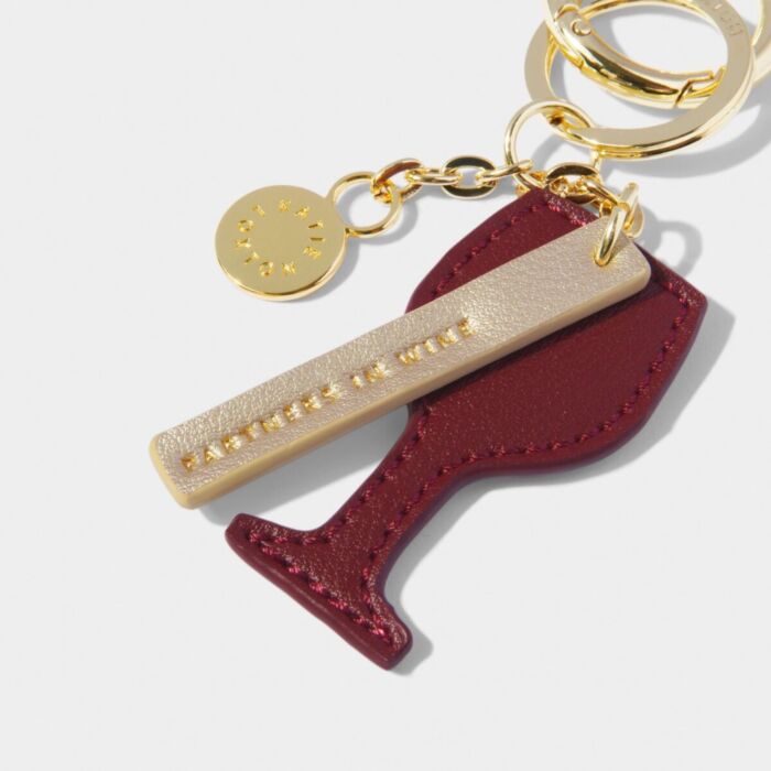 Katie Loxton Chain Keyring 'Partners In Wine' - Plum